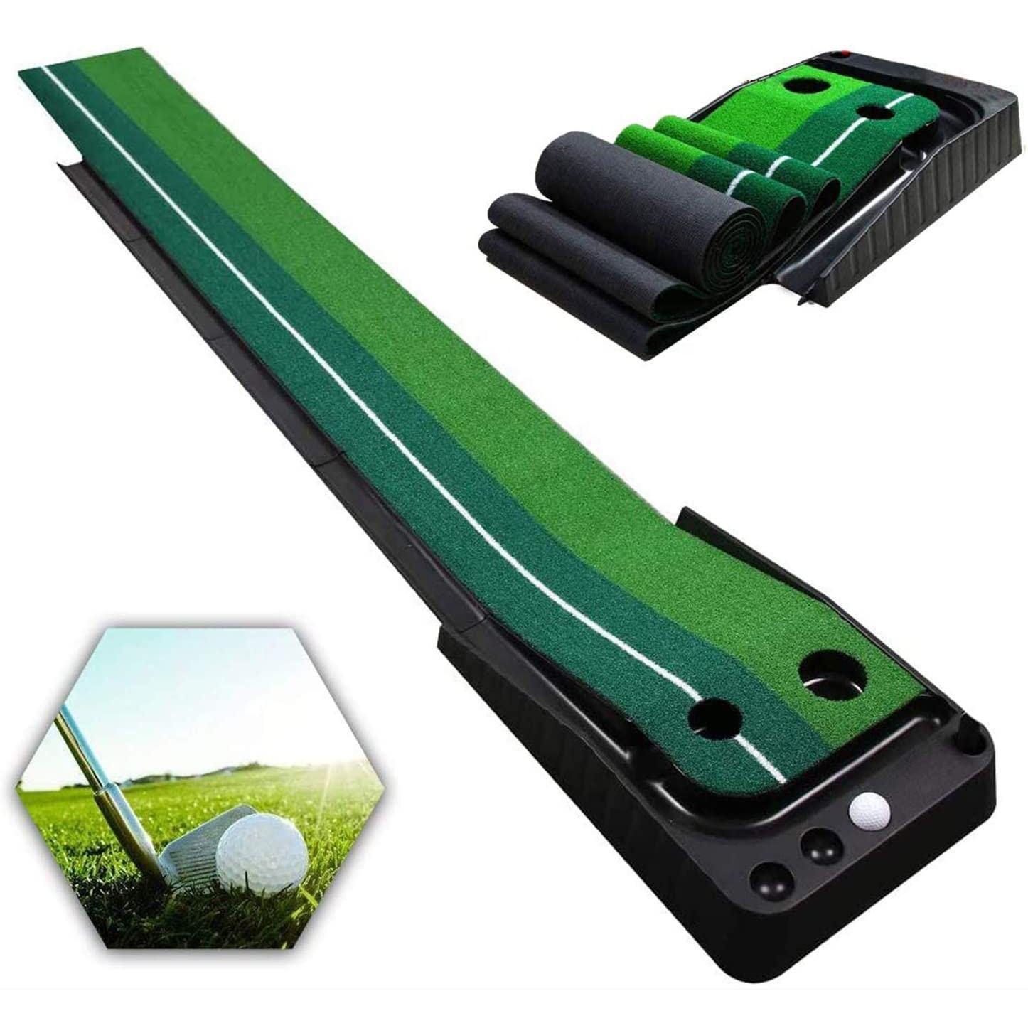 Golf Putting Mat - حصائر تدريب الجولف القابلة للطي بطول