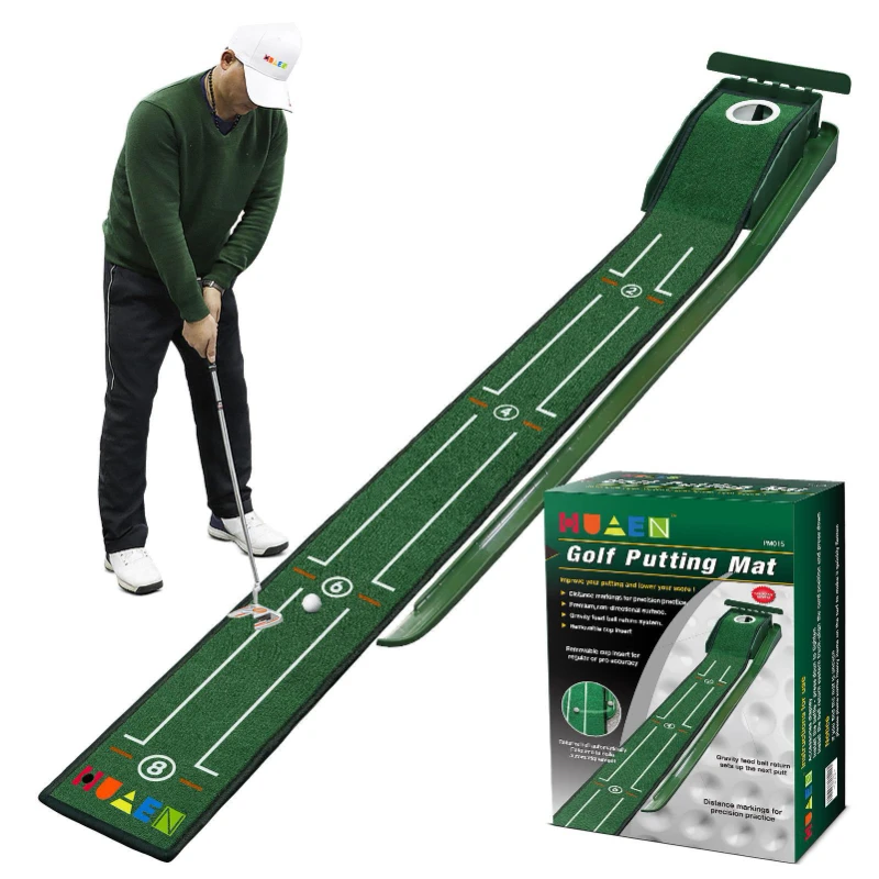 Golf Putting Mat - حصيرة مضرب جولف صغيرة محمولة خضراء