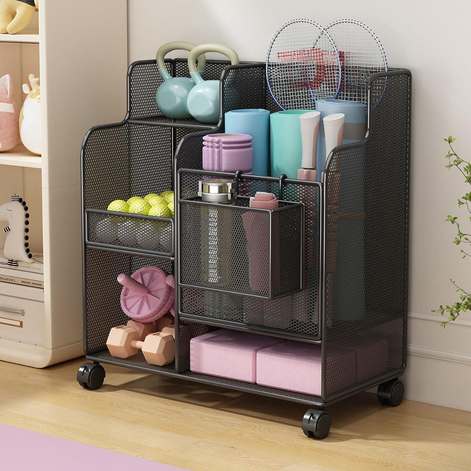 عربة تنظيم للجراج مع رف تخزين  - مراجعة Sports Equipment Cart On Wheels وسعره