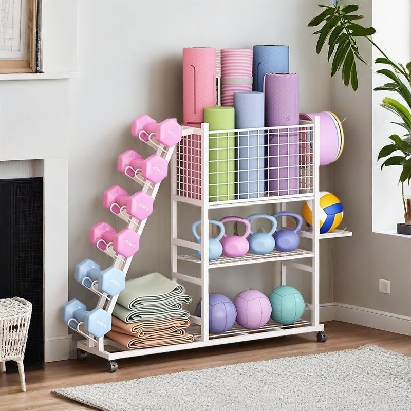 رف تخزين منزلي متنقل بعجلات لت - مراجعة Sports Equipment Organizer Rack وسعره