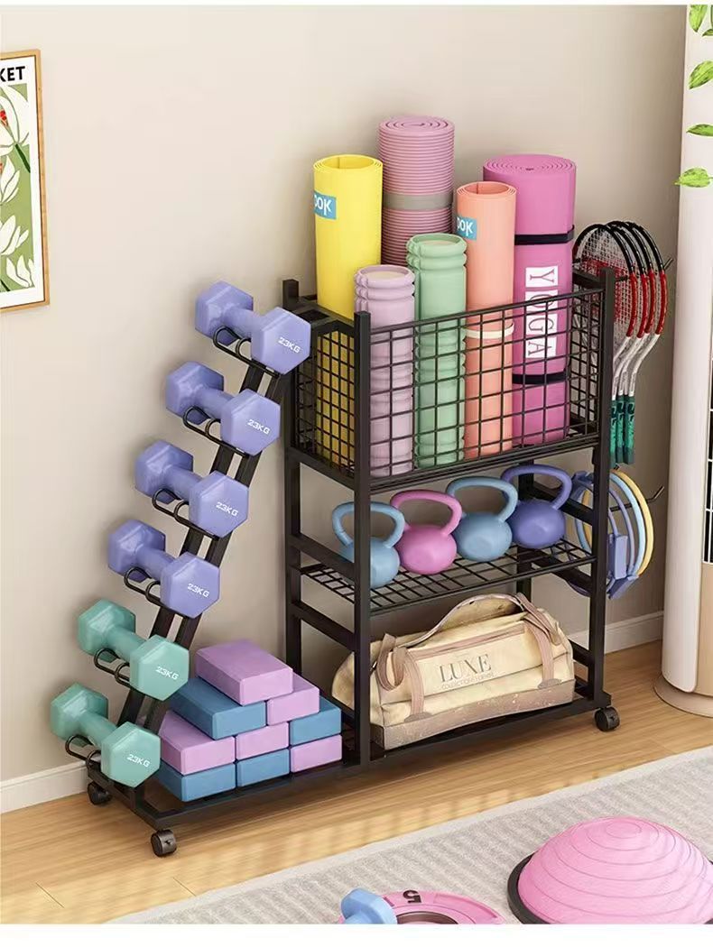 رف تخزين منزلي متنقل بعجلات لت - مراجعة Sports Equipment Organizer Rack وسعره