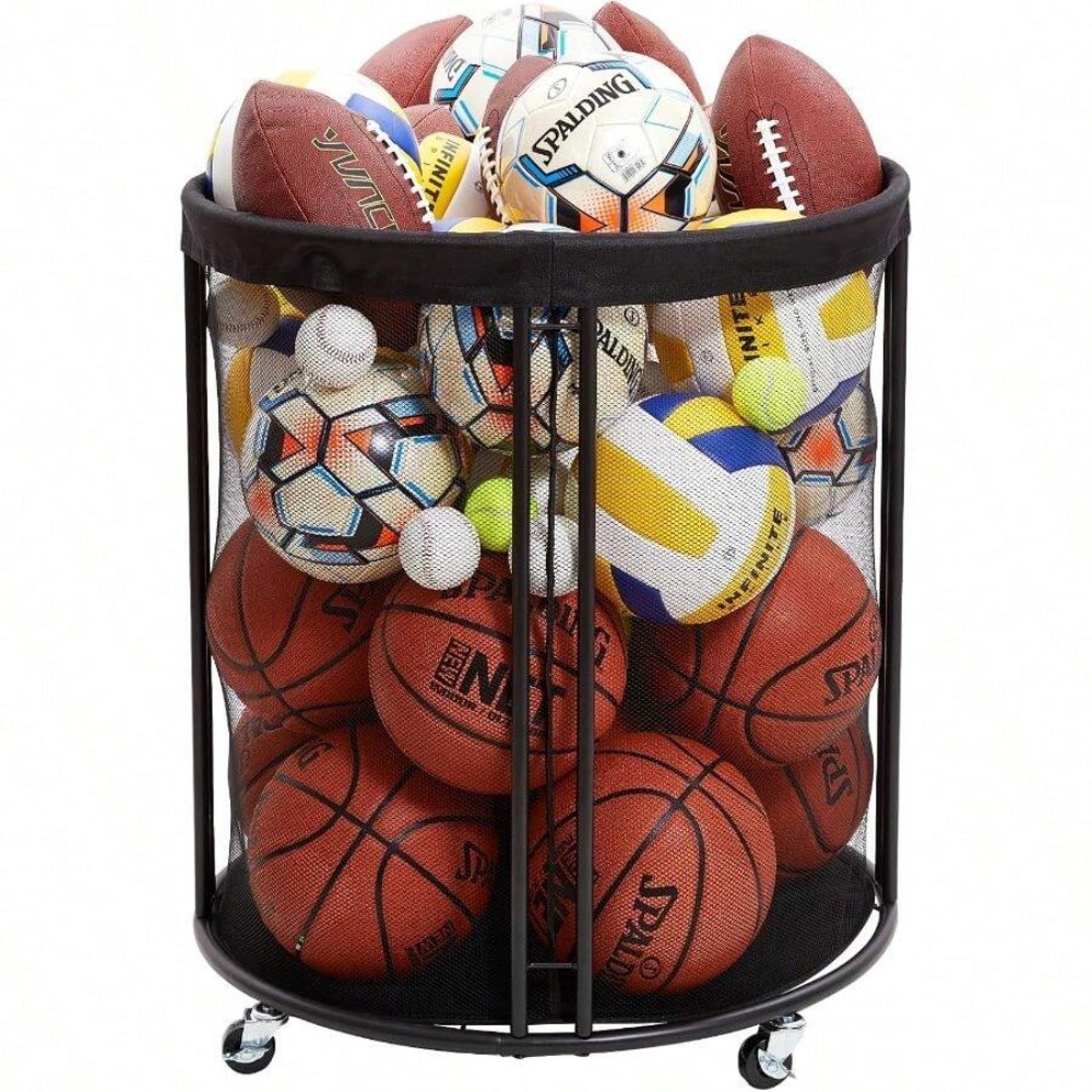 عربة تخزين كرات متينة لكرة الق - مراجعة Sports Equipment Organizer Rack وسعره