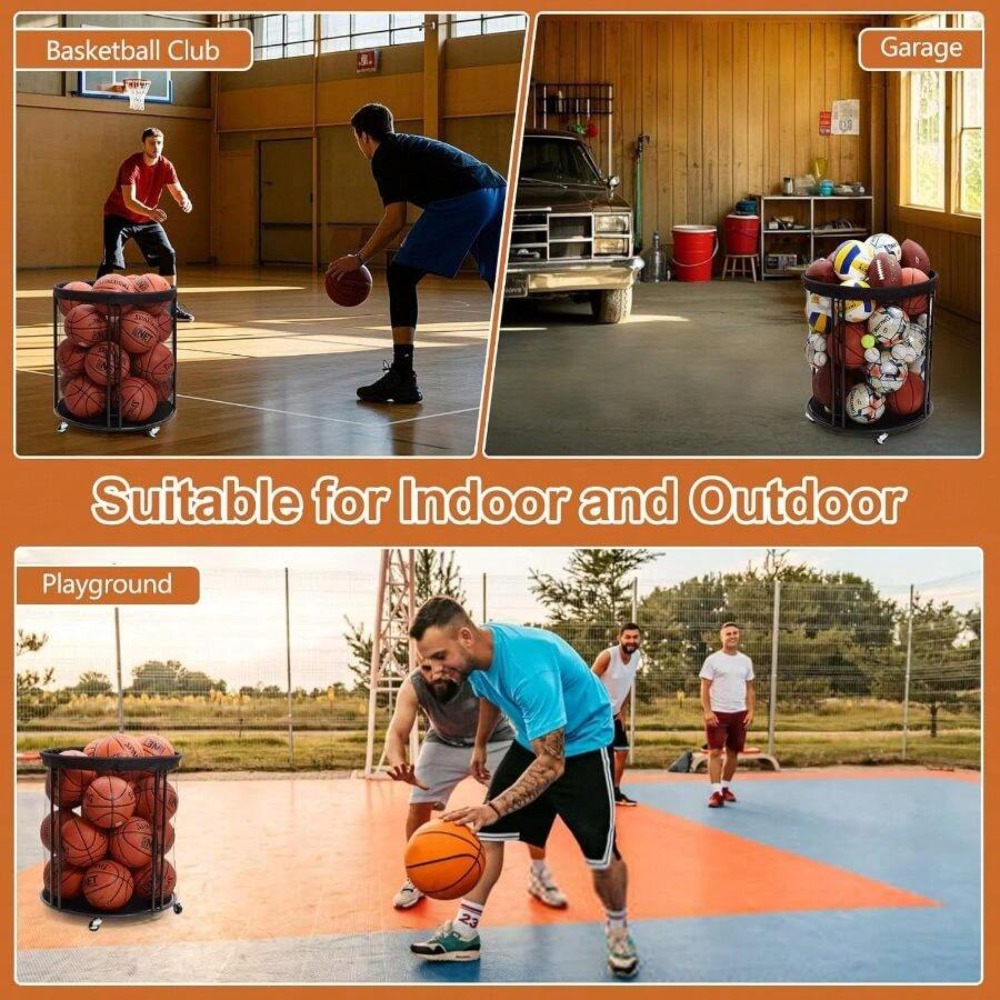 عربة تخزين كرات متينة لكرة الق - مراجعة Sports Equipment Organizer Rack وسعره