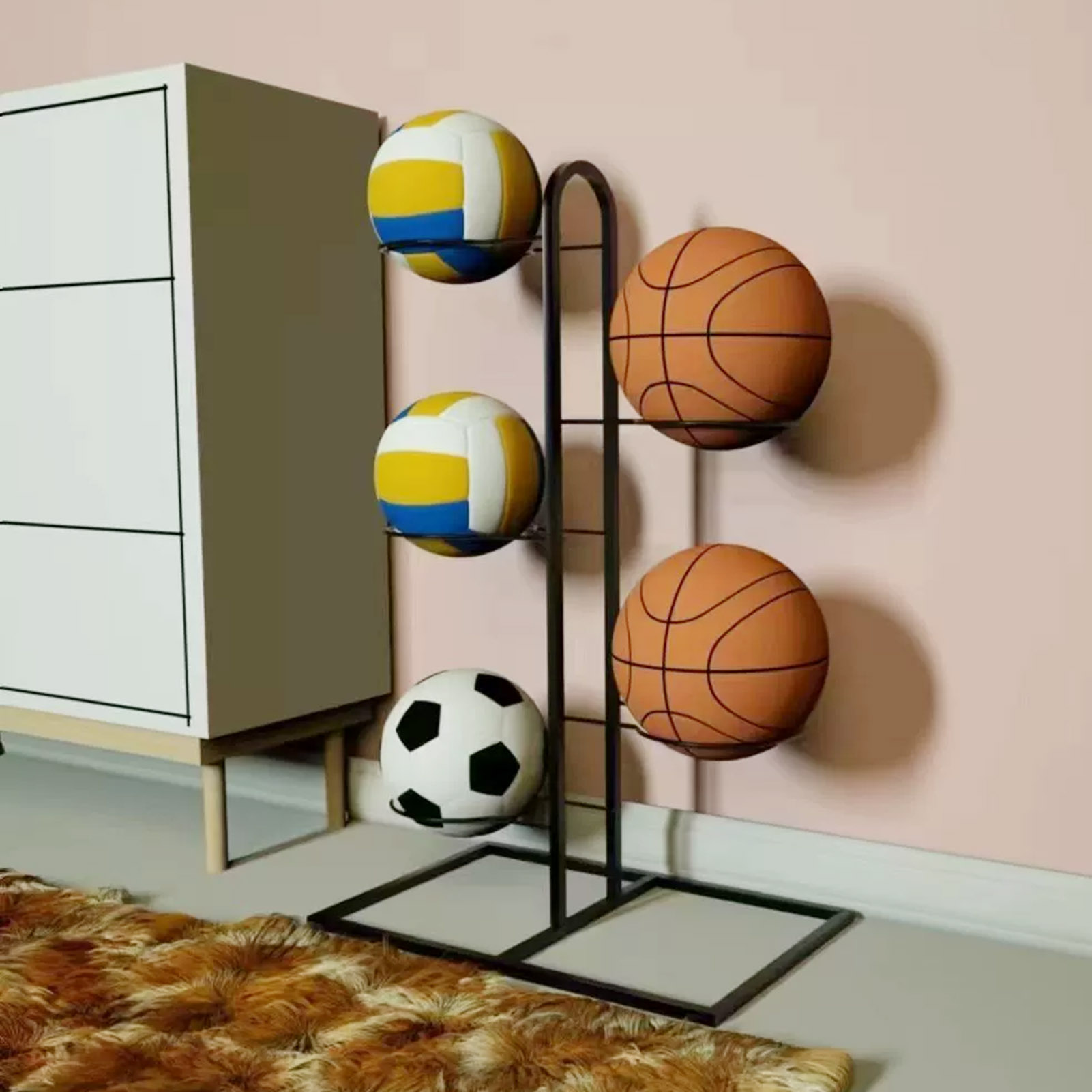 رف كرة سلة قابل للطي، منظم تخز - مراجعة Sports Equipment Organizer Rack وسعره