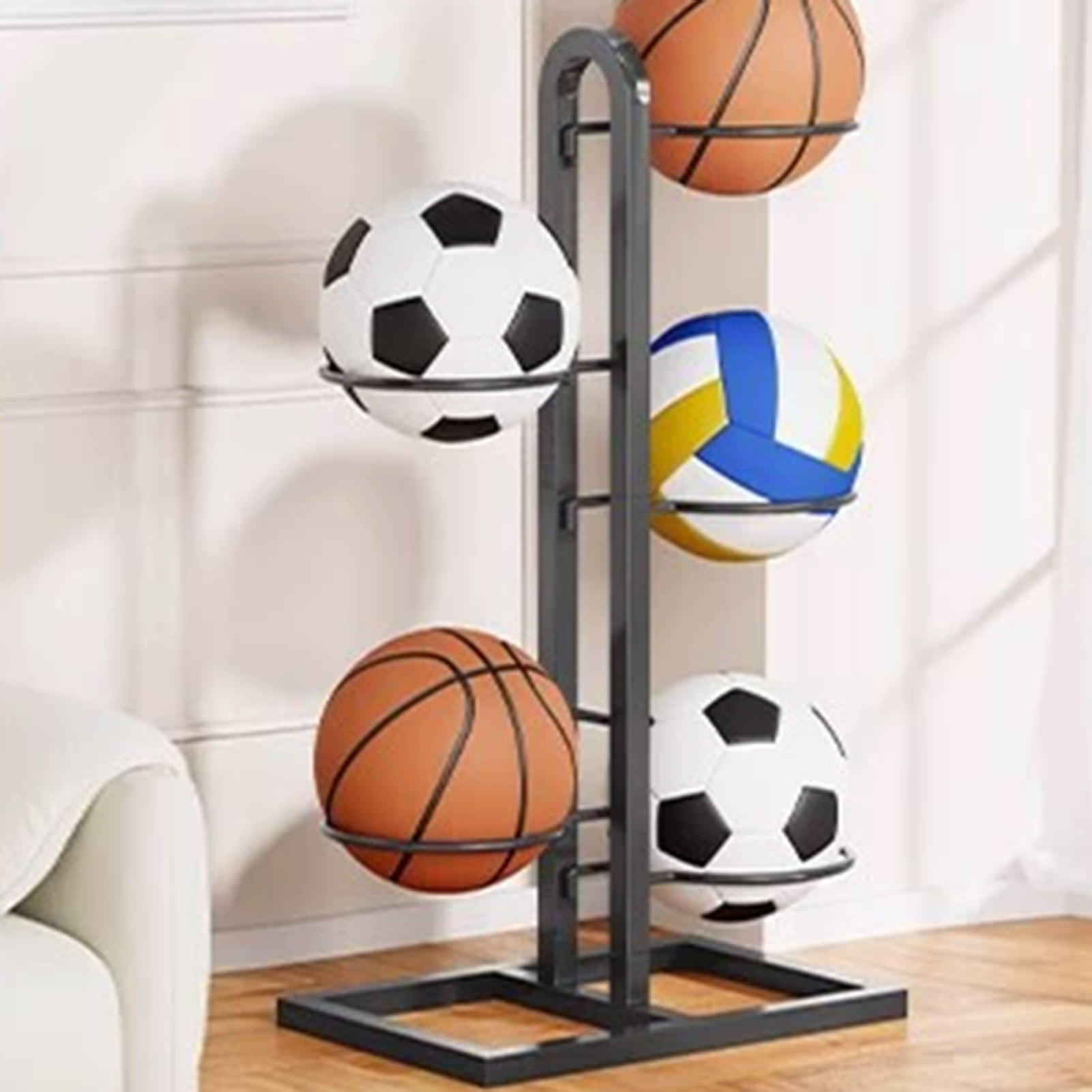 رف كرة سلة قابل للطي، منظم تخز - مراجعة Sports Equipment Organizer Rack وسعره