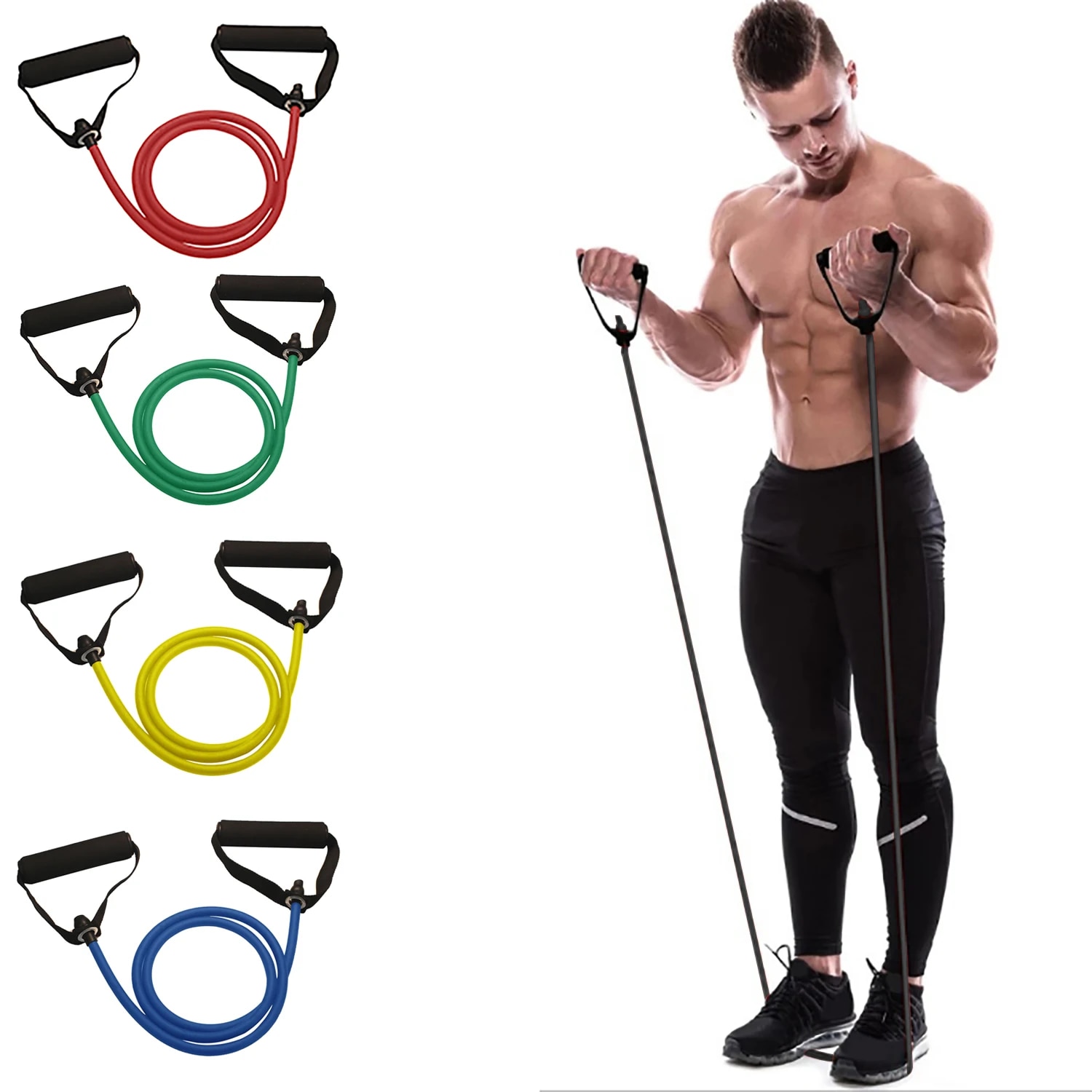 أربطة مقاومة بمقابض، أربطة تمر - مراجعة Sports Equipment At Home وسعره